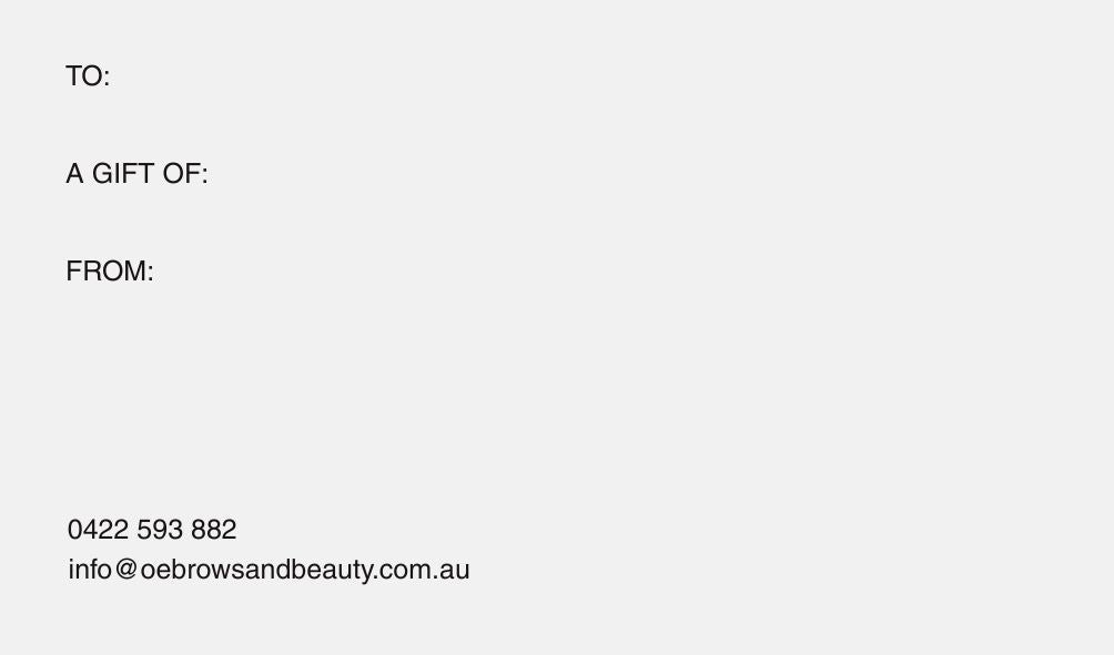 OE Brows & Beauty Gift Voucher